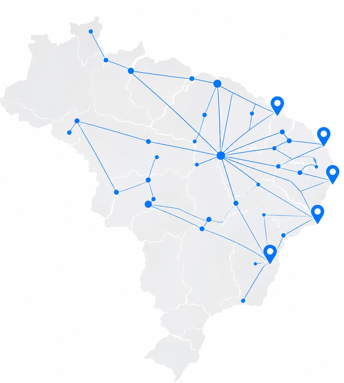 Mapa de Cobertura Nordeste - Tavares Express Cargo